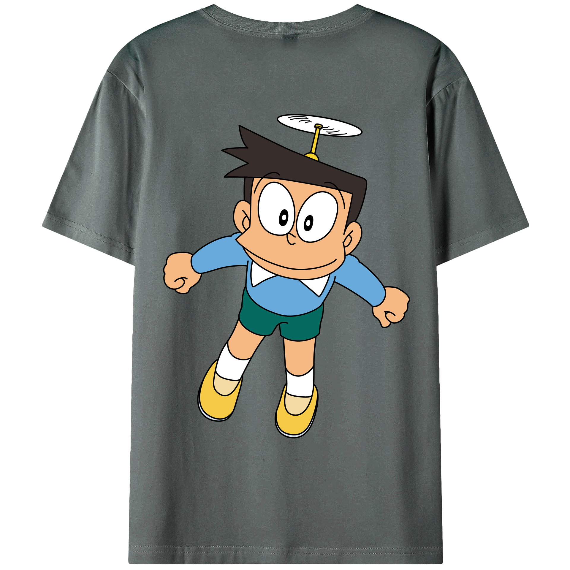 （画像用） ドラえもん 骨川 スネ夫 Doraemon Honekawa Suneo 綿100％ メンズ半袖Tシャツ（バックプリント） 通気性